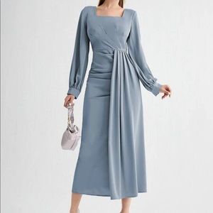 Blue long sleeve dress